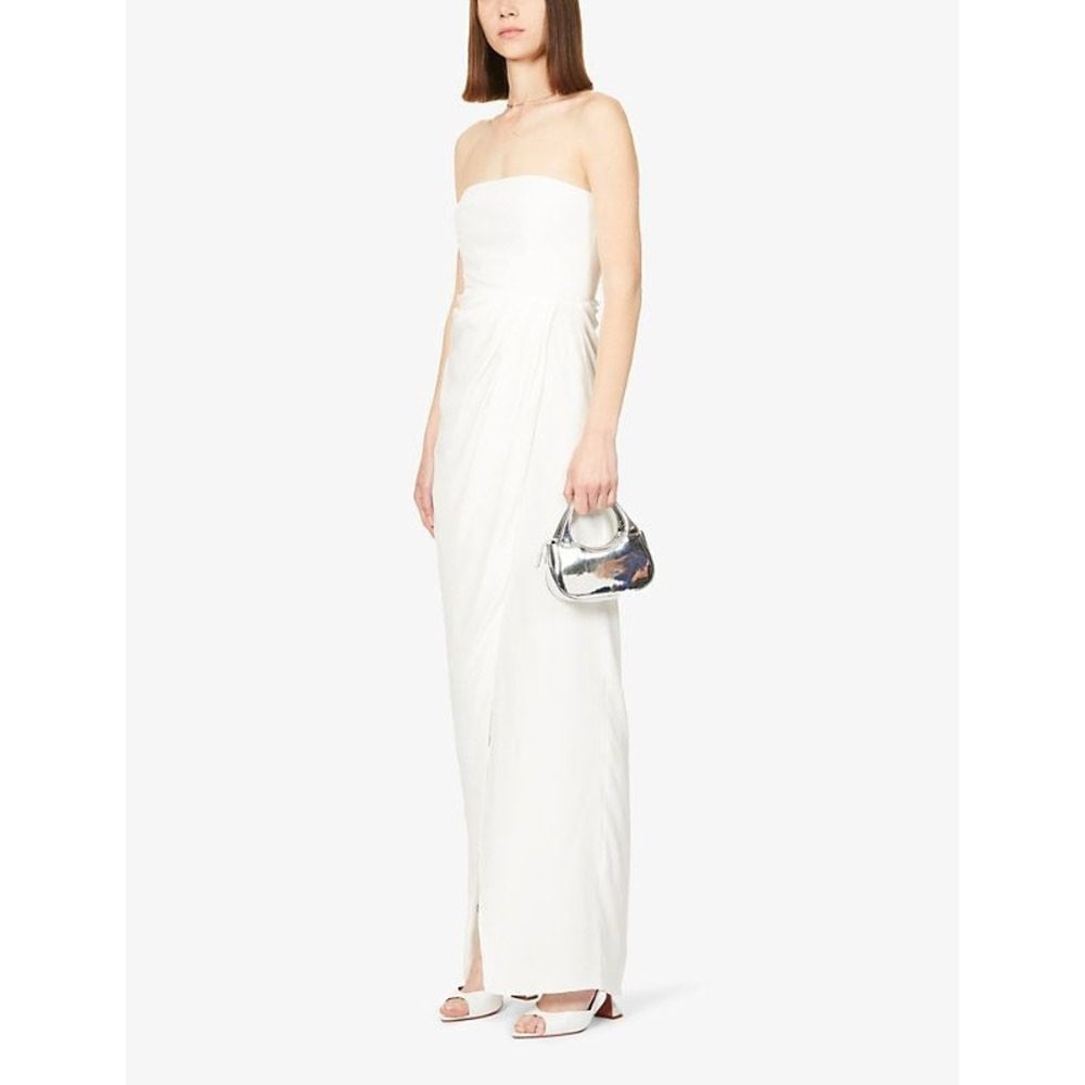 GAUGE81 Lica Long Ivory Strapless Ruched Maxi Gown NWT Size S